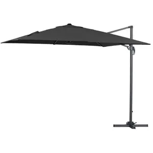 Parasol jardin déporté alu Sun 3 3 x 3 m - Noir pas cher