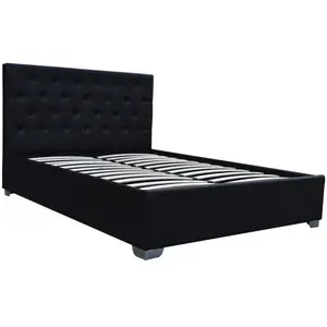 Lit double avec coffre Tino - HABITAT ET JARDIN - 160 x 200 cm - Noir - Design contemporain pas cher