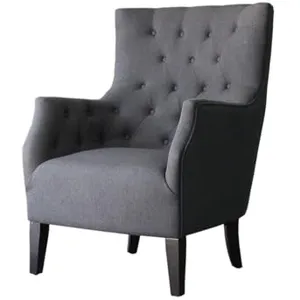 Habitat et Jardin Fauteuil Scandinave Tissu Duchesse - Gris - 76 x 83 x 100,5 cm pas cher