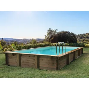 Habitat et jardin Piscine bois en kit rectangle "Sunrise " - 8.20 x 5.20 x 1.44 m pas cher