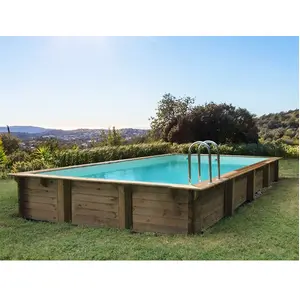Habitat et Jardin Piscine bois en kit rectangle " Murano " - 12.20 x 6.20 x 1.44 m