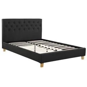 Lit double - HABITAT ET JARDIN - Emmy - Sommier inclus - Gris - 160 x 200 cm pas cher