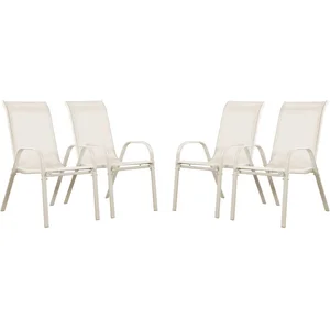 Fauteuil jardin Textilène "Cordoba" - Phoenix - Écru - Lot de 4 pas cher