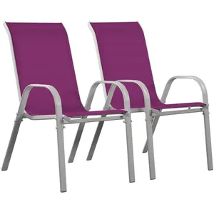 Habitat et jardin Fauteuil Jardin Textilène Cordoba - Phoenix - Rose - Lot De 2 pas cher