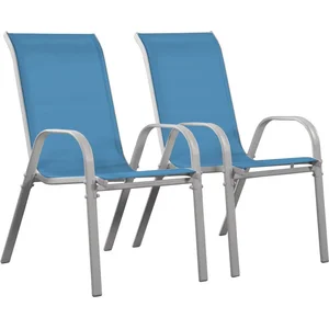 Fauteuil jardin Textilène Cordoba - Phoenix - Bleu - Lot de 2 pas cher