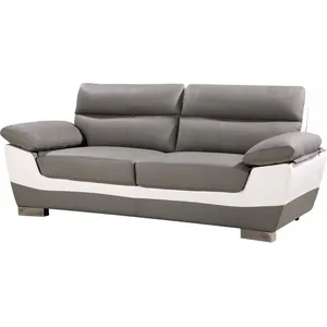 Canapé fixe en cuir reconstitué et PVC 'Dallas' - 210 x 88 x 90 cm - 3...
