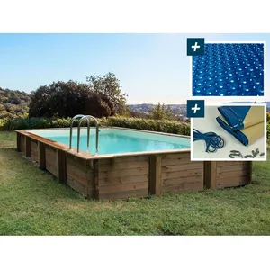 Comparateur de prix : Piscine bois en kit rectangle - HABITAT ET JARDIN - Tampa - 7.20 x 4.2...