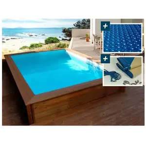 Piscine bois rectangle " Toledo "- 3.00 x 2.00 x 0.71 m - Bâche à bull...