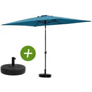Comparateur de prix : Parasol jardin "Sol 2" - Rectangle - 2 x 3 m - Bleu + Dalles à lester incluses