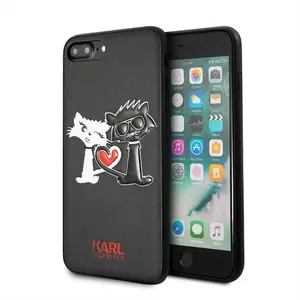 Karl Lagerfeld KLHCS8LCL1BK S8 Plus G955 hardcase zwart/zwart Choupette verliefd pas cher