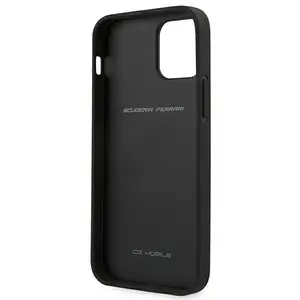 iPhone 12/12 Pro Backcase hoesje - Ferrari - Effen Zwart - Kunstleer pas cher