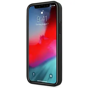 Zwart hoesje Ferrari - Backcover - iPhone 12 Pro Max - Rode streep pas cher