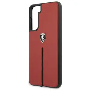 Samsung Galaxy S21 Backcase hoesje - Ferrari - Effen Rood - Leer pas cher