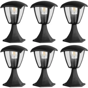 ARUM LIGHTING Lot de 6 Bornes extérieur ALICANTE pour jardin Noir Culot E27 pas cher