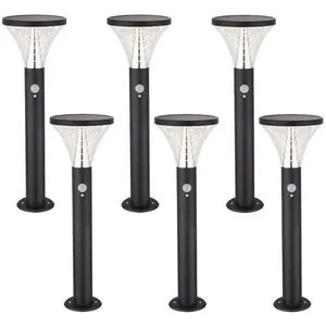 ARUM LIGHTING Lot de 6 Bornes Solaires benidorm puissante avec détecteur 3 modes - H50cm pas cher