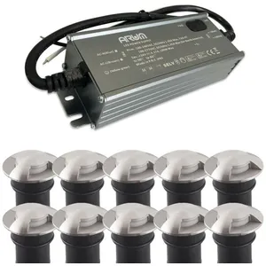 Lot de 10 Encastrables de Sol Balisage 3W Mini-CANYON IP67 12V avec tr... pas cher