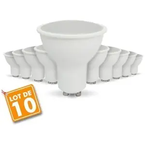 ECLAIRAGE DESIGN Lot de 10 Ampoules LED GU10 7W eq. 75W 4000K Blanc naturel pas cher
