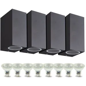 Arum Lighting - Lot de 4 Appliques Manathan noire Extérieure double fa... pas cher