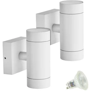 Arum Lighting - Lot de 2 Appliques venice Blanches Extérieure double f... pas cher