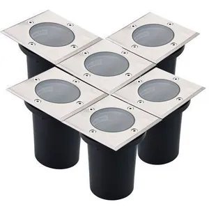 ARUM LIGHTING Lot de 6 Spots Encastrables IP67 canyon Carré de sol inox 304 GU10Vendu parmanomano