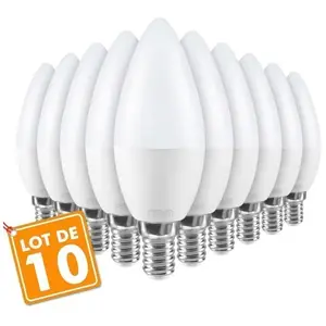 ARUM LIGHTING Lot de 10 ampoules led E14 5.5W eq 40W C37 Température de Couleur: Blanc neutre 4000K pas cher