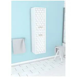 AURLANE COLONNE DE SALLE DE BAIN SCANDINAVE BLANC A SUSPENDRE - H150xP25xL35cm - NORDIK TEGNINGER pas cher