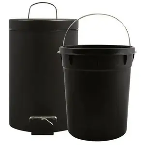 Poubelle MSV - A pédale avec seau amovible - 3 L - Noir