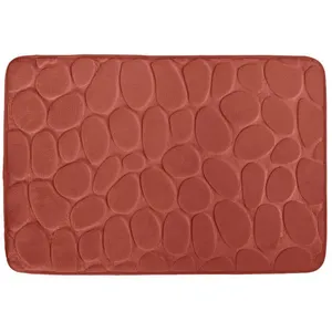 Tapis de bain - MSV - PEBBLE - Microfibre - 40x60cm - Terracotta pas cher