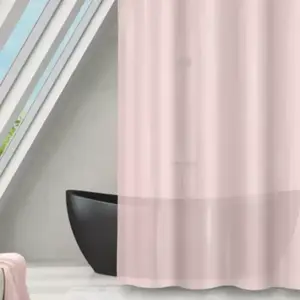 Rideau de douche PEVA ROMANA 180x180cm Rose clair MSV pas cher