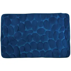 MSV 2108395 Galets Tapis de Bain Bleu 40 x 60 cm