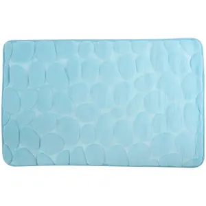 MSV 2108399 Galets Tapis de Bain Bleu 40 x 60 cm