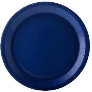 ISAP FRANCE - 10 Marineblauwe kartonnen borden 22 cm pas cher