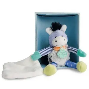 Doudou et Compagnie Doudou Ane Bleu Choupidoudou Avec Mouchoir 18cm Et... pas cher