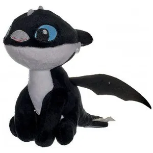 Peluche Dragons : B?B? Dragon Noir Fl?Che 37 Cm - Peluche Licence Drag... pas cher