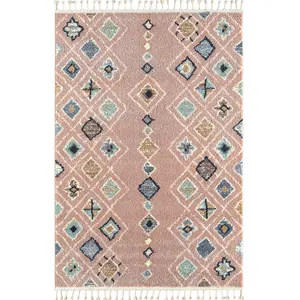 Tapis shaggy Delya - Rose - Motif ethnique - 100% polypropylène - 160 x 230 cm - Intérieur - NAZAR