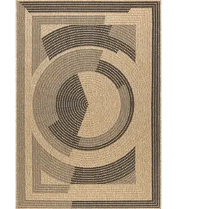 Tapis intérieur extérieur effet jute naturel à motif abstrait - NAZAR ... pas cher