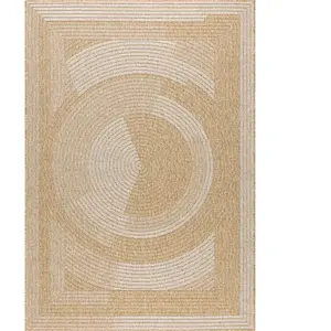 Tapis - NAZAR RUGS - NATURE - 200x290 cm - Effet jute - Blanc