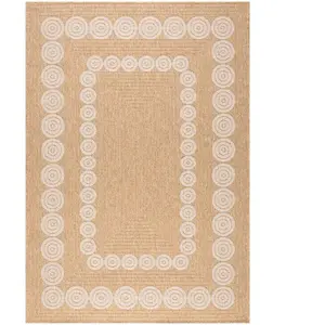 Tapis intérieur extérieur effet jute naturel à motif géométrique - NAZ...Vendu parcdiscount