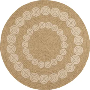 Tapis intérieur extérieur effet jute naturel à motif géométrique - NAZ...Vendu parcdiscount