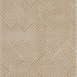 Tapis de couloir - NAZAR RUGS - Bianca - 80x300 cm - Beige - Motif abstrait en relief pas cher
