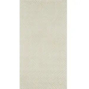 Tapis motif abstrait en relief - NAZAR RUGS - 80x150 cm - Bianca - Crème pas cher