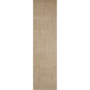 Tapis de couloir - NAZAR RUGS - Bianca - 80x300 cm - Motif graphique - Beige pas cher