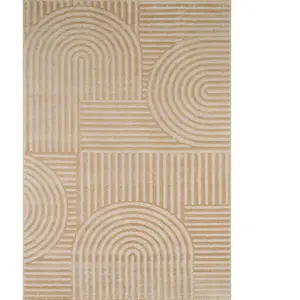 Tapis - NAZAR RUGS - Bianca - 120x160 cm - Motif graphique - Beige