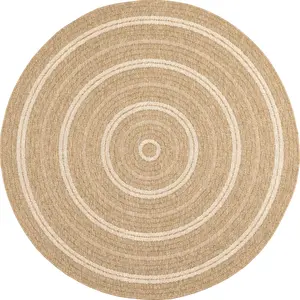 Tapis intérieur extérieur effet jute naturel à motif rectangulaire - NAZAR RUGS - 80x80 cm - NATURE - Blanc pas cher
