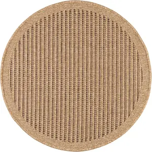 Tapis intérieur extérieur effet jute naturel uni - NAZAR RUGS - 60x180 cm - NATURE - Marron pas cher
