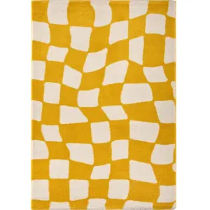 Tapis vintage Groovy Jaune 200 X 280 cm - Jaune