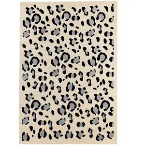 Tapis à poils courts à motif léopard - NAZAR RUGS - LEOVAH - Crème - 80x150 cm