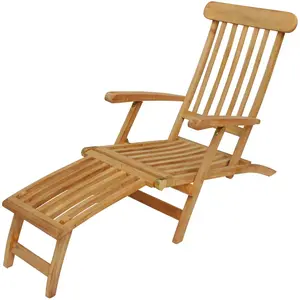 Transat en teck LOMBOK - HAPPY GARDEN - Pliant - Marron - Meuble de jardin - Jardin - Exotique pas cher