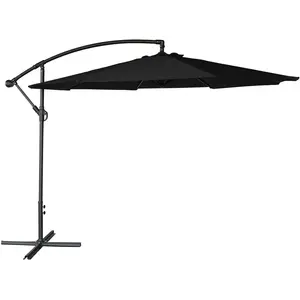 Comparateur de prix : Happy Garden Parasol Déporté Oahu Rond 3,50m De Diamètre Noir