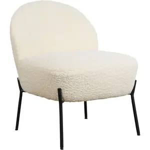 Happy Garden Chaise En Tissu Bouclette Écru Helmi pas cher